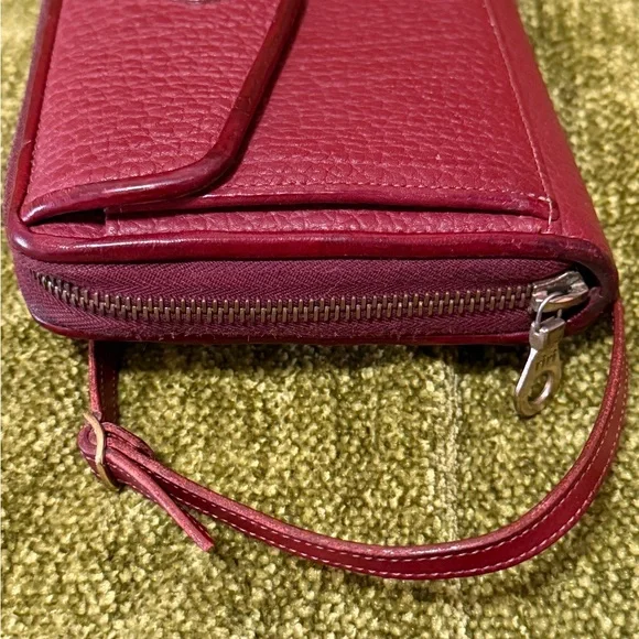 Dooney & Bourke Large Zip Along in Solid Rouge - Picture 6 of 12